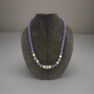 Vintage Clear Blue Bakelite Dice Dangle Necklace Japanese Necklace Beautiful